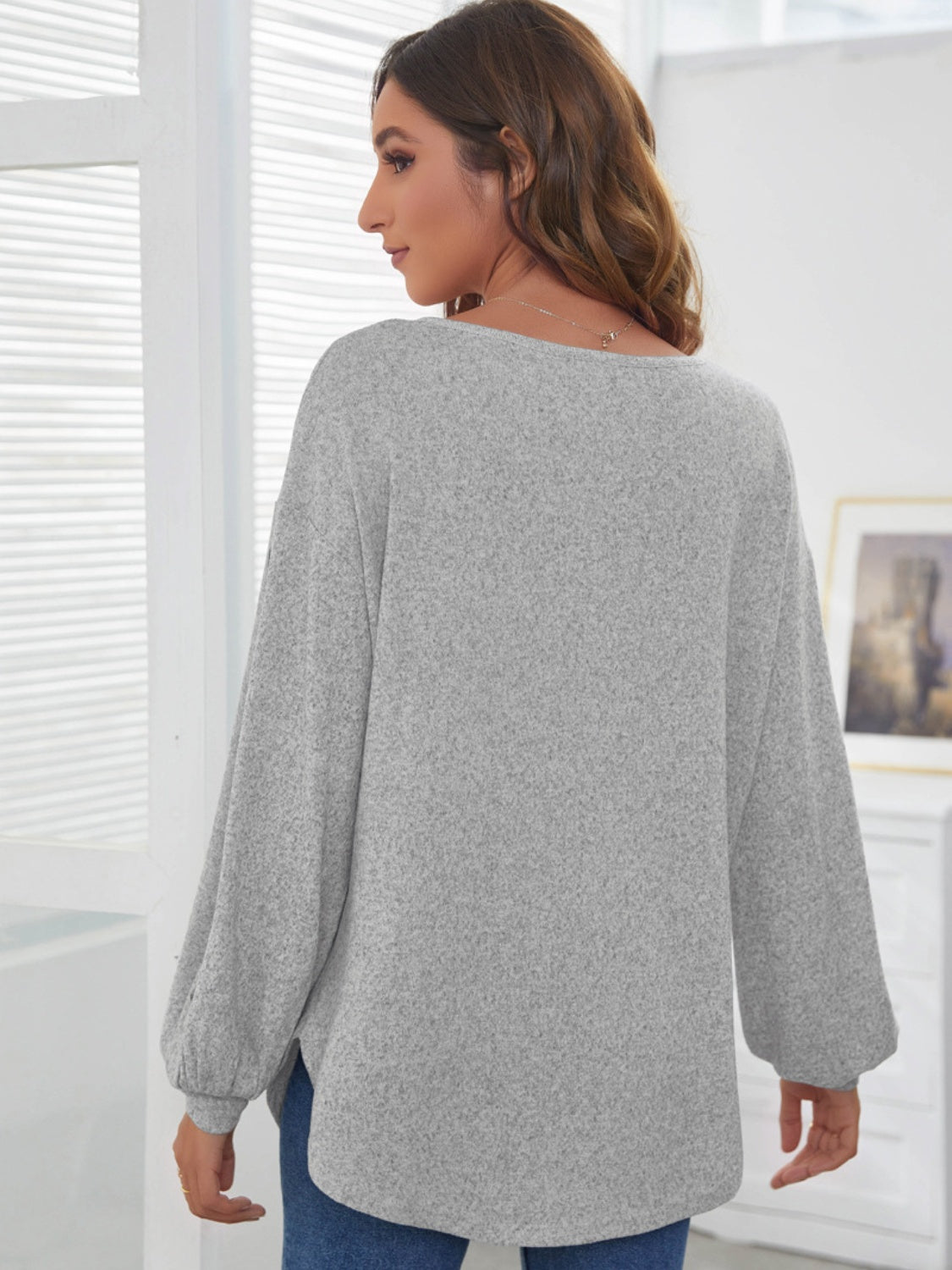 Round Neck Dropped Shoulder T-Shirt - Tantalize Boutique