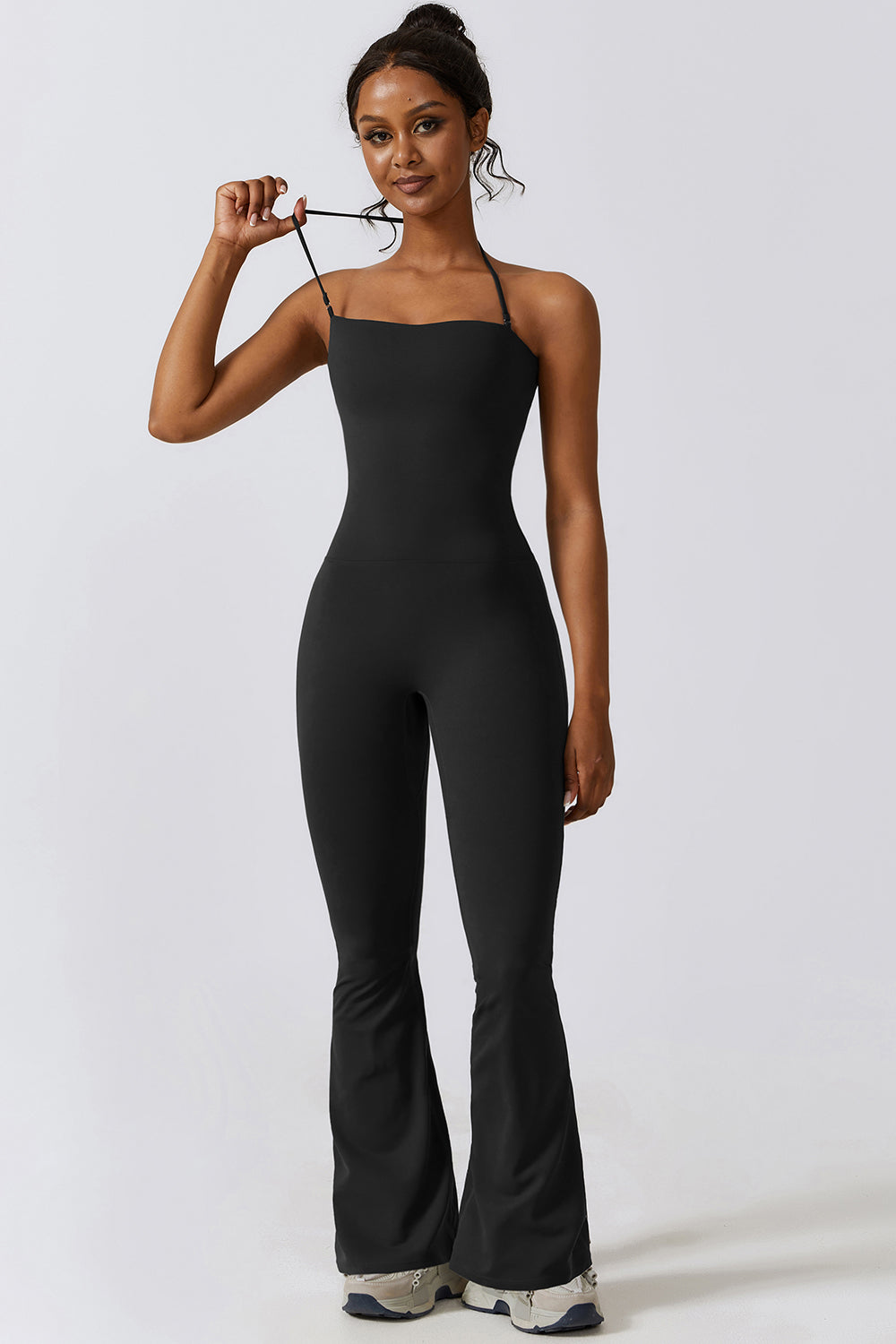Halter Neck Flare Sport Jumpsuit - Tantalize Boutique