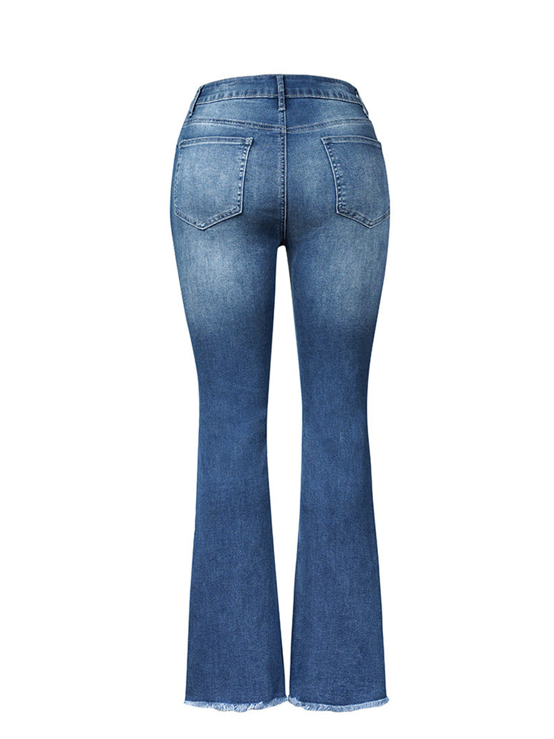 Distressed Raw Hem Bootcut Jeans - Tantalize Boutique