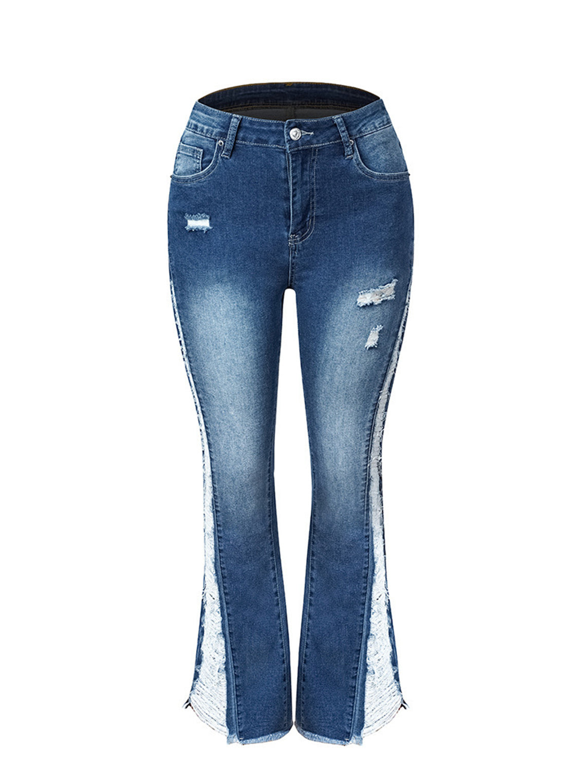 Distressed Raw Hem Bootcut Jeans - Tantalize Boutique