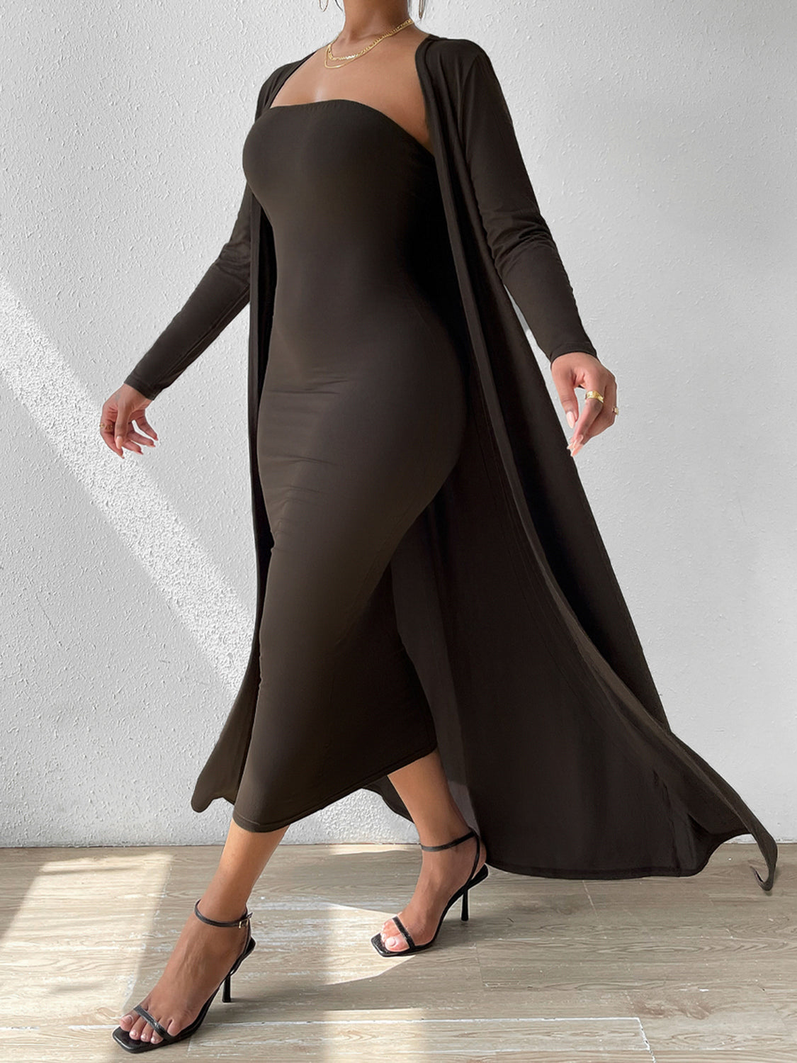 Strapless Dress and Cardigan Set - Tantalize Boutique