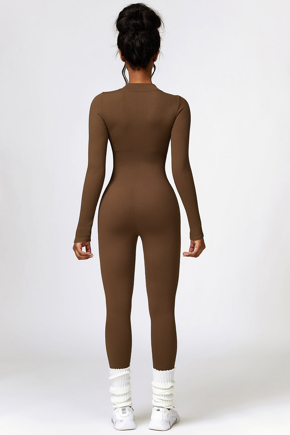 Half Zip Long Sleeve Active Jumpsuit - Tantalize Boutique