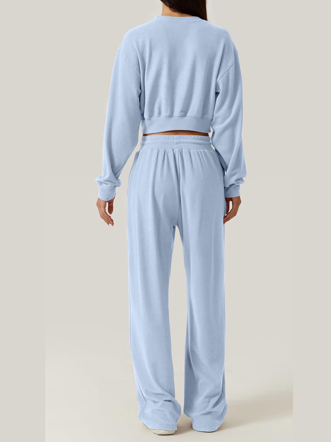 Crisscross Round Neck Top and Drawstring Pants Set - Tantalize Boutique