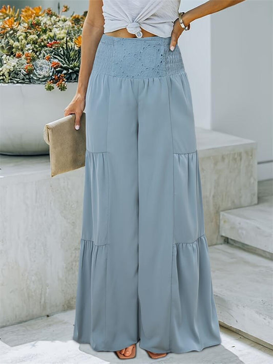 Smocked High Waist Pants - Tantalize Boutique