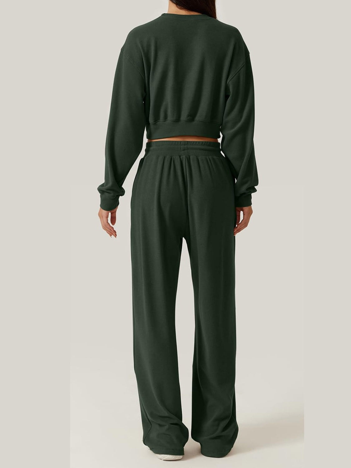 Crisscross Round Neck Top and Drawstring Pants Set - Tantalize Boutique
