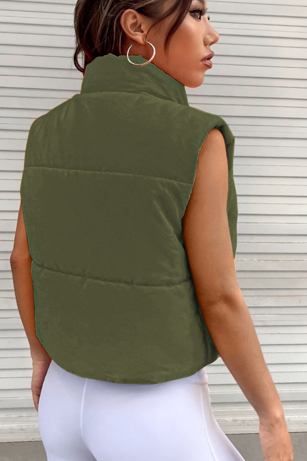 Zip Up Turtleneck Vest Coat - Tantalize Boutique