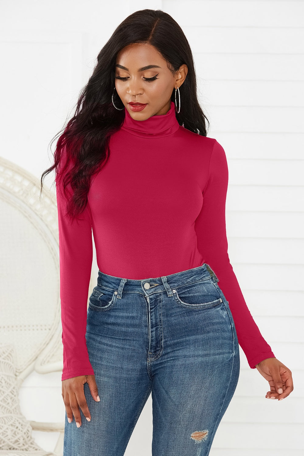 Turtleneck Long Sleeve Bodysuit - Tantalize Boutique