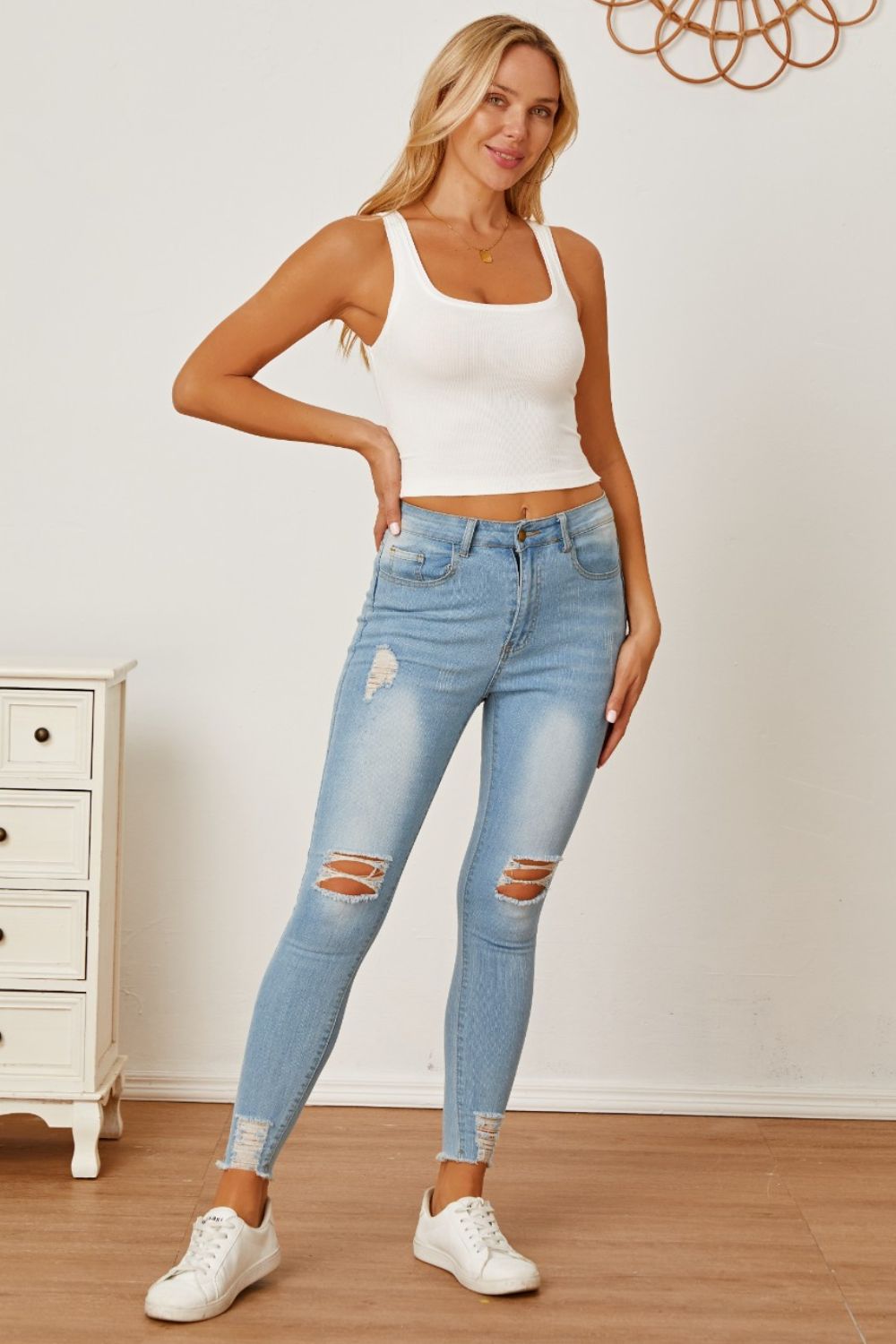 Square Neck Wide Strap Tank - Tantalize Boutique