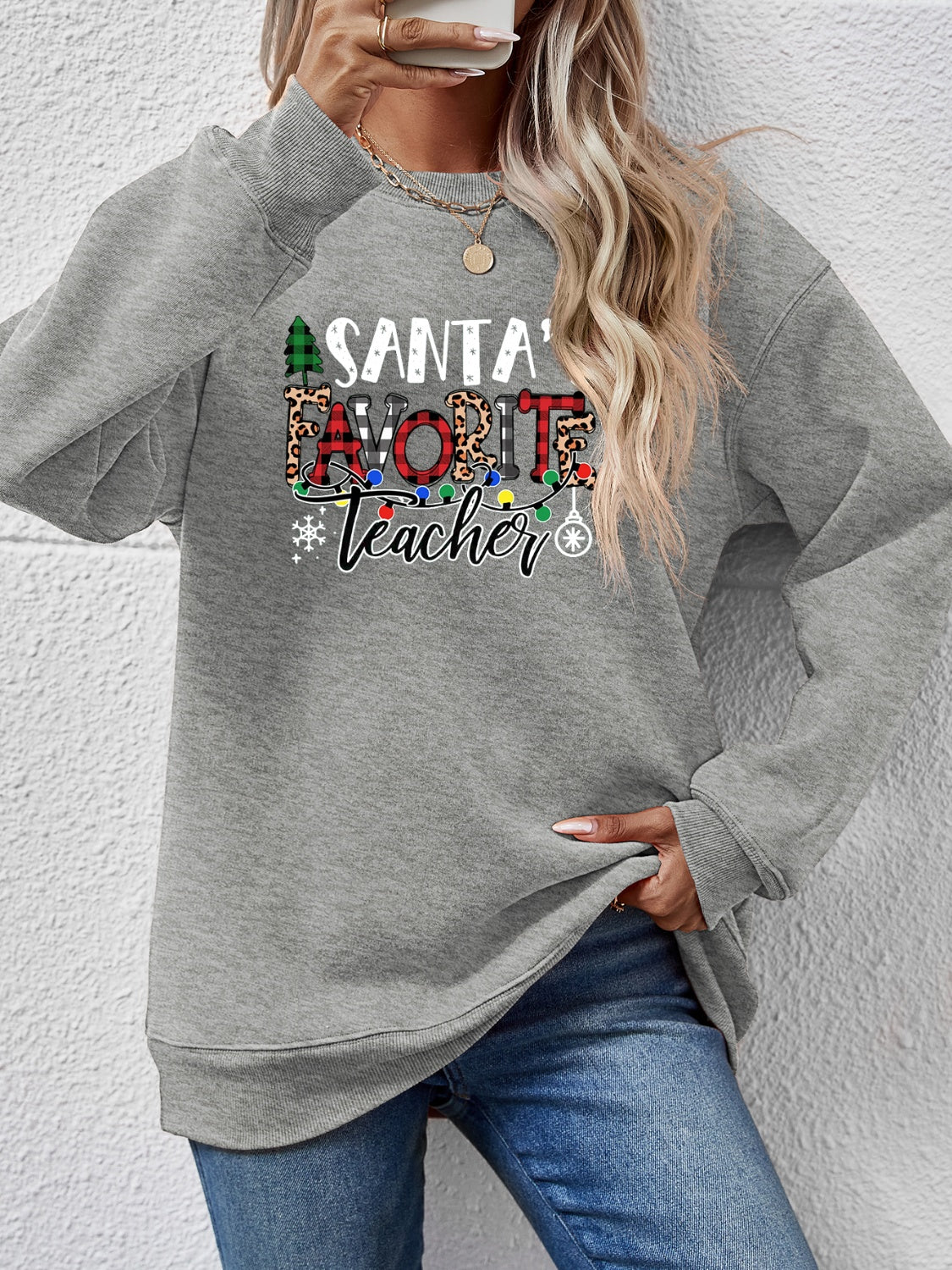 Letter Graphic Sweatshirt - Tantalize Boutique