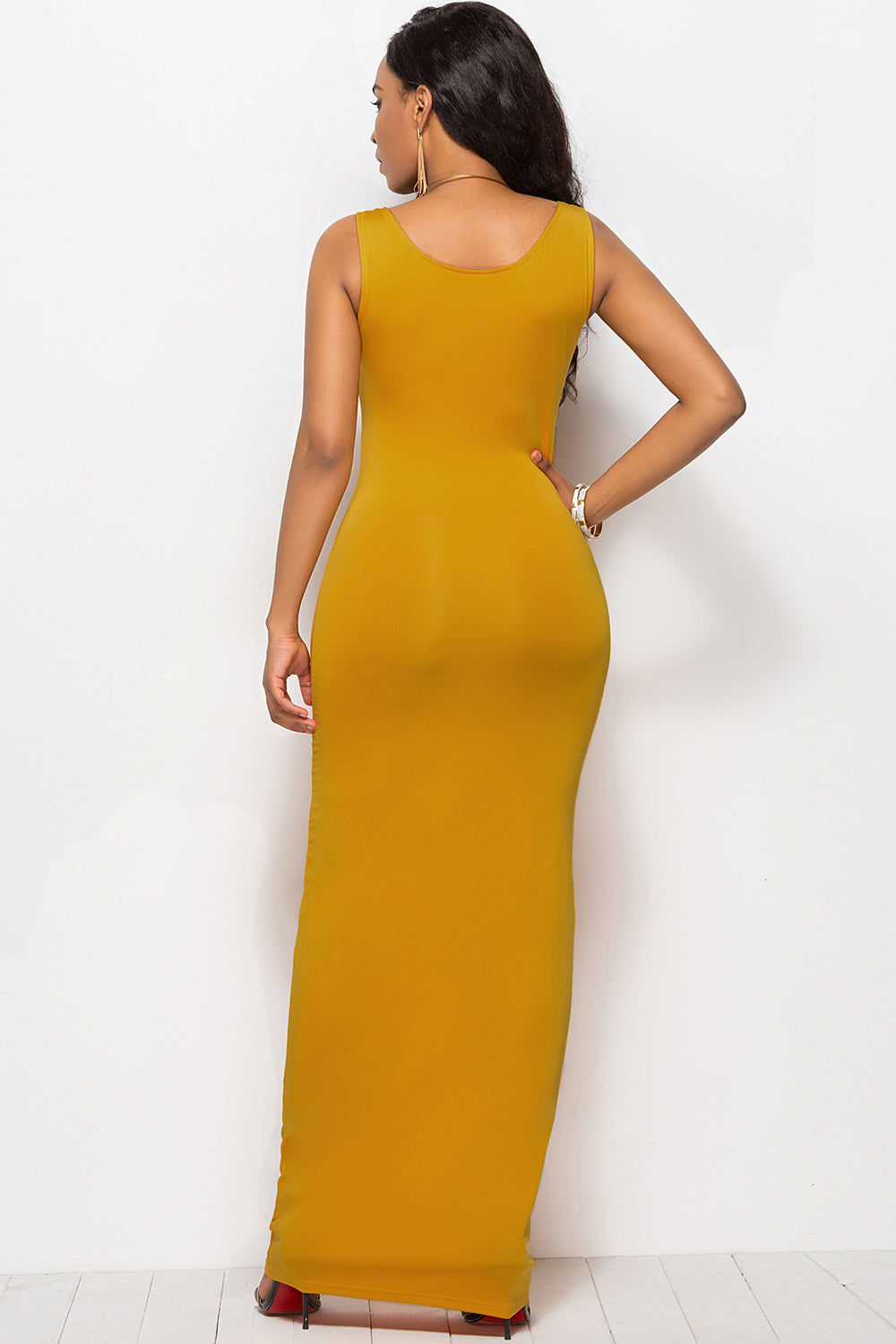 Scoop Neck Wide Strap Maxi Dress - Tantalize Boutique