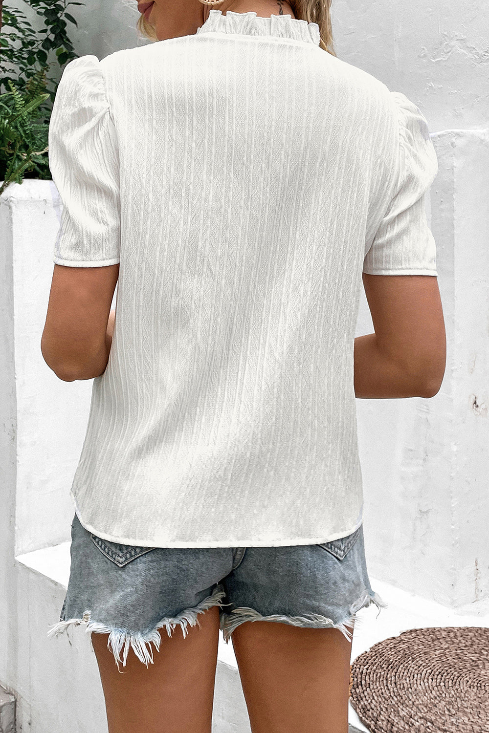 Tie Neck Puff Sleeve Blouse - Tantalize Boutique