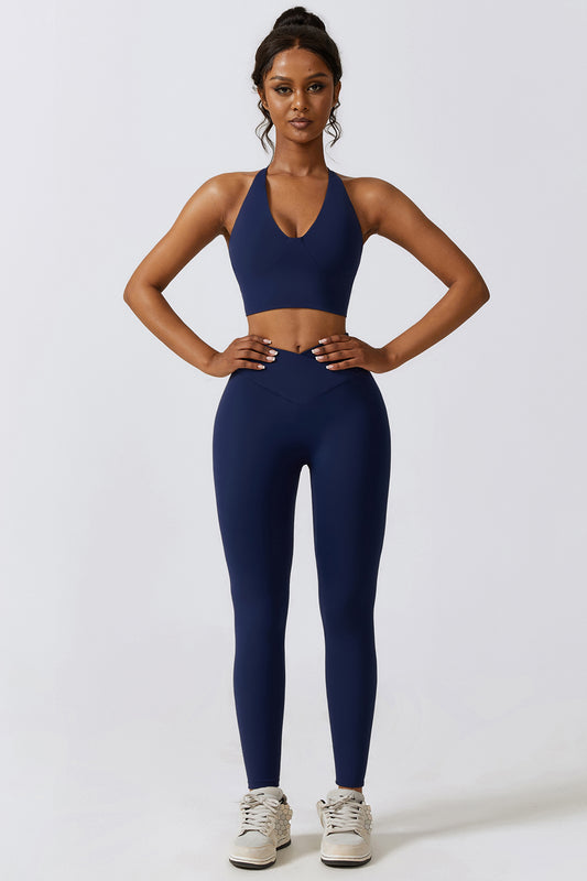 Crisscross Sports Bra and Leggings Set - Tantalize Boutique