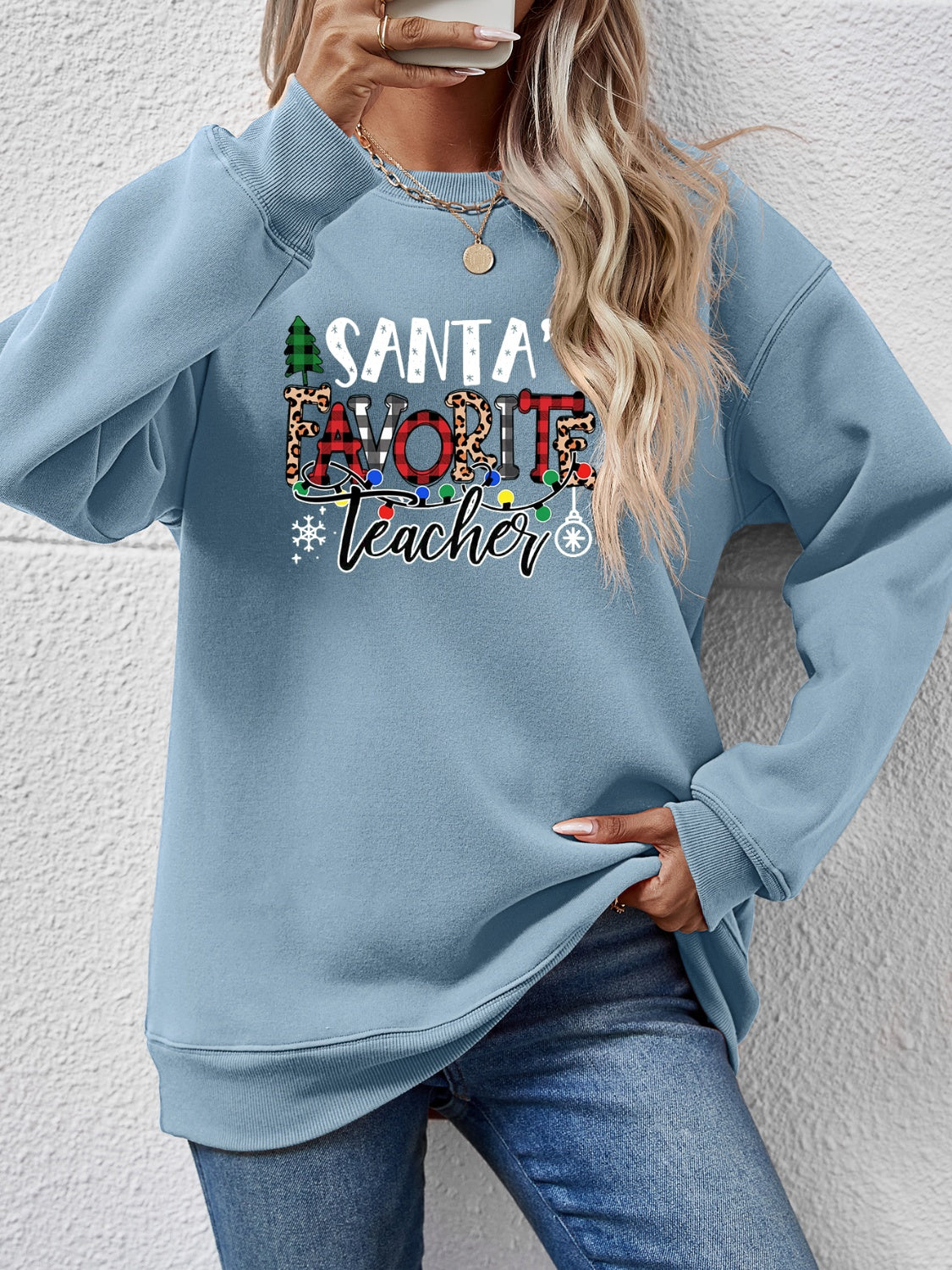 Letter Graphic Sweatshirt - Tantalize Boutique