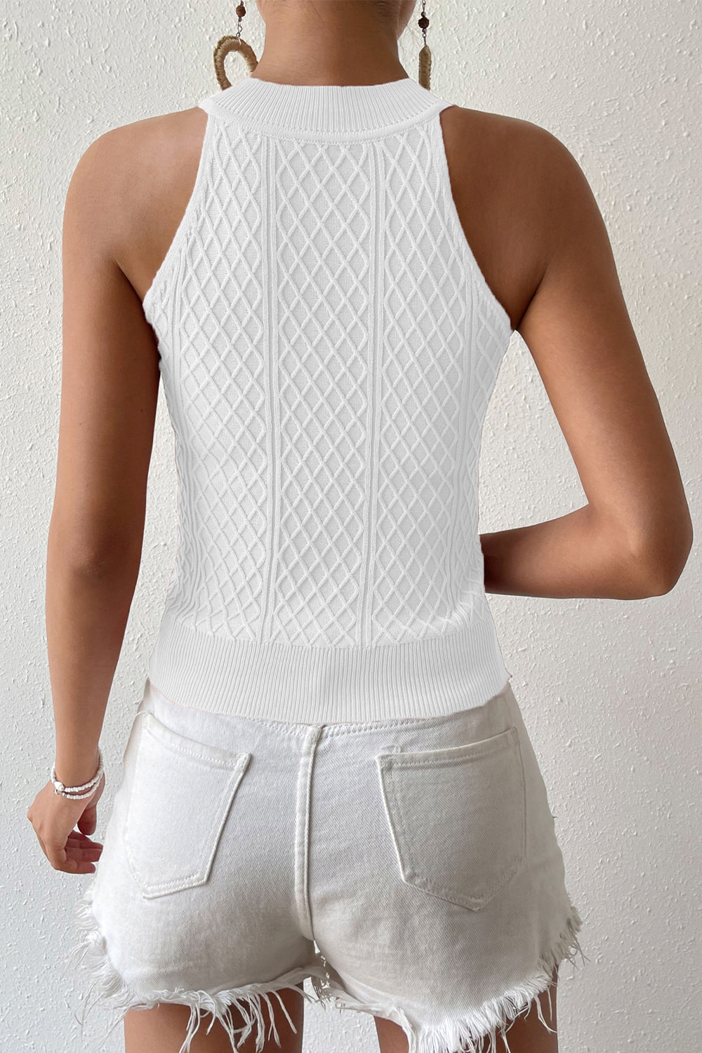 Round Neck Sleeveless Knit Top - Tantalize Boutique