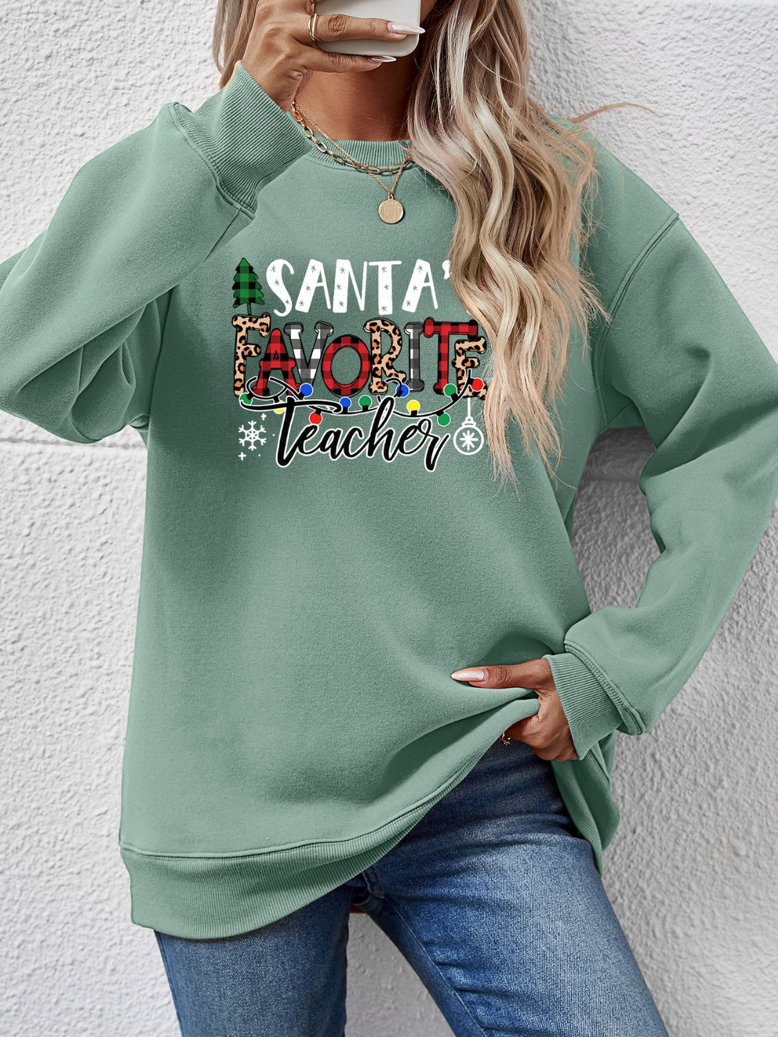 Letter Graphic Sweatshirt - Tantalize Boutique