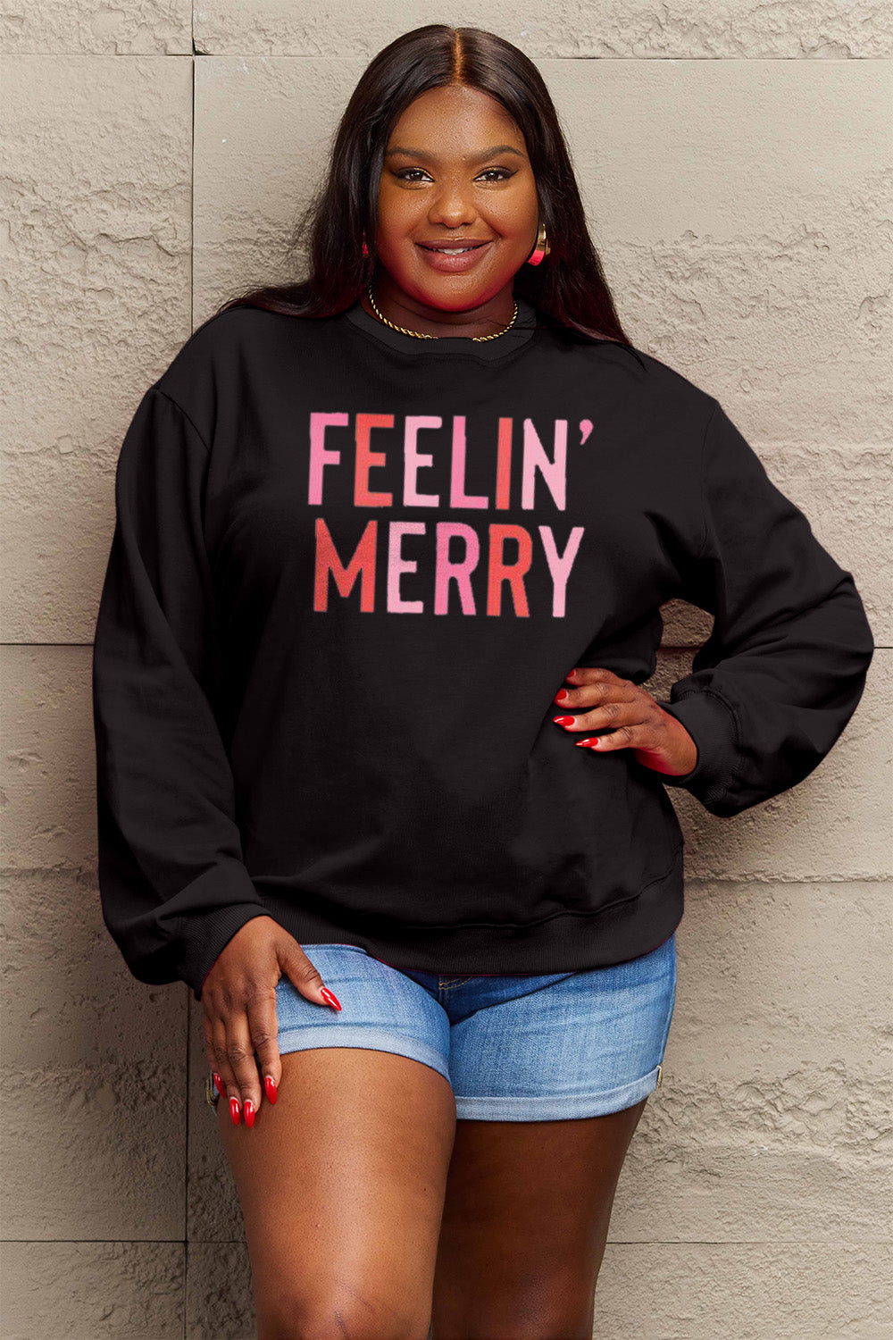 Simply Love Full Size Graphic Round Neck Sweatshirt - Tantalize Boutique