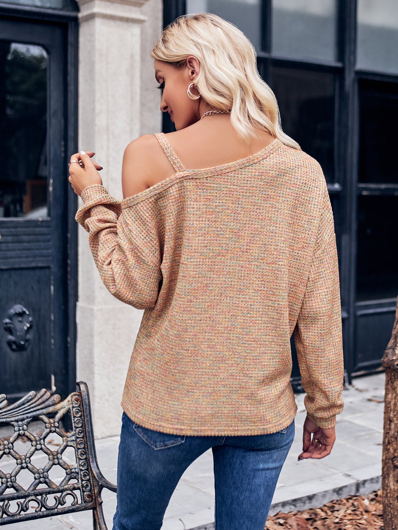 Asymmetrical Dropped Shoulder Long Sleeve Knit Top - Tantalize Boutique