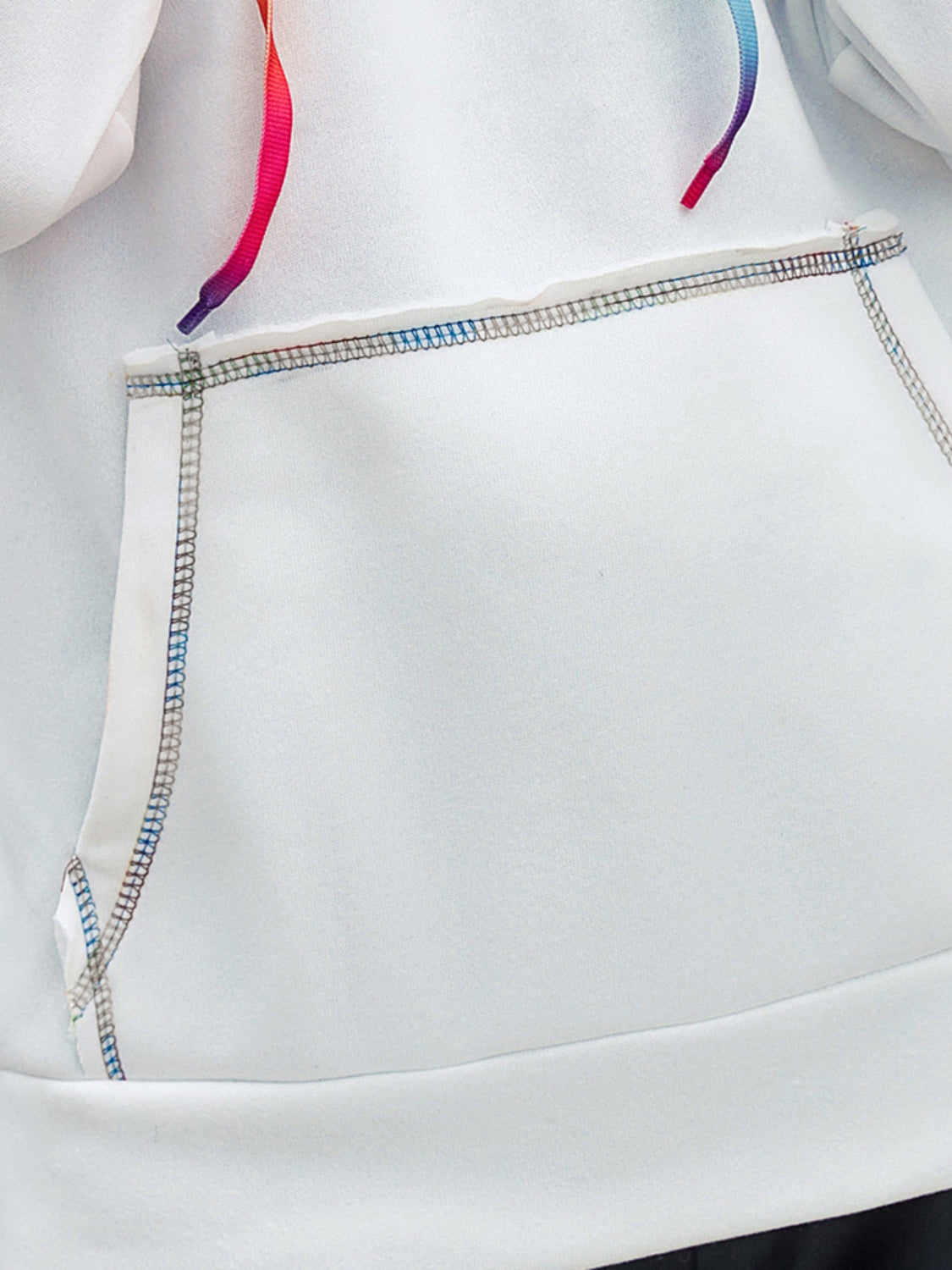 Contrast Stitching Drawstring Raglan Sleeve Hoodie - Tantalize Boutique