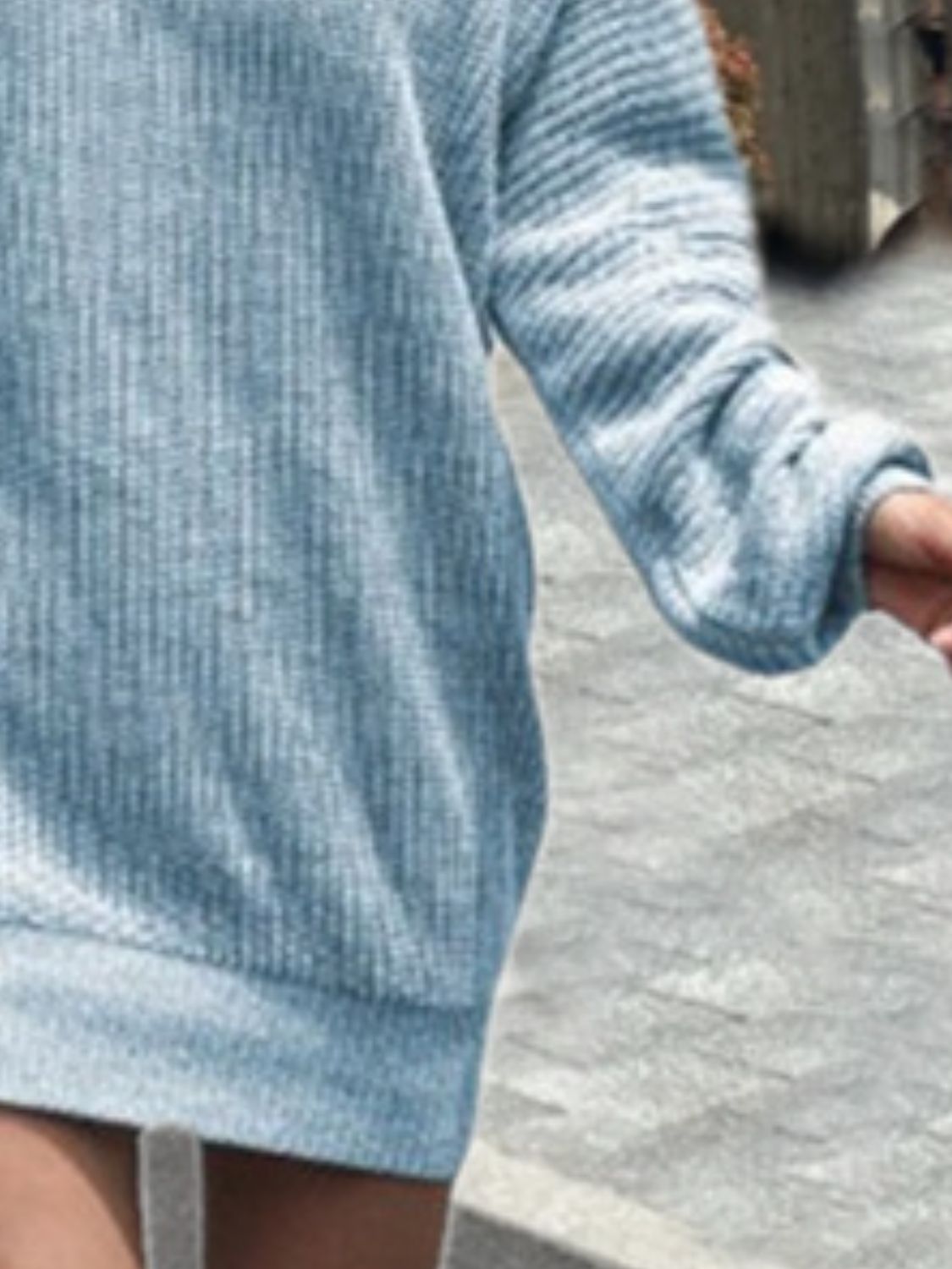 One Shoulder Lantern Sleeve Sweater Dress - Tantalize Boutique