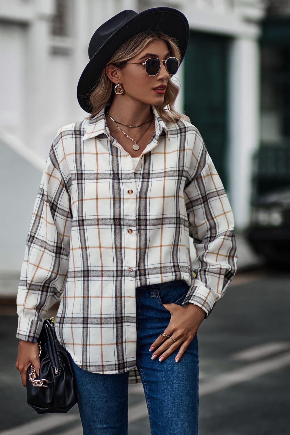 Plaid Long Sleeve Shirt - Tantalize Boutique