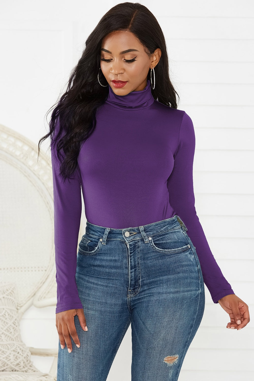 Turtleneck Long Sleeve Bodysuit - Tantalize Boutique