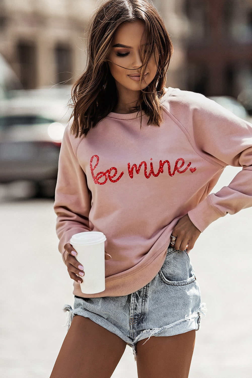 BE MINE Raglan Sleeve Sweatshirt - Tantalize Boutique