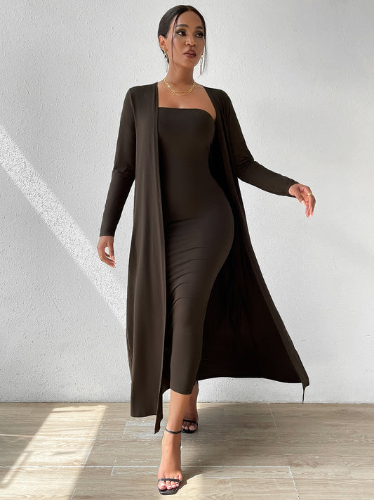 Strapless Dress and Cardigan Set - Tantalize Boutique