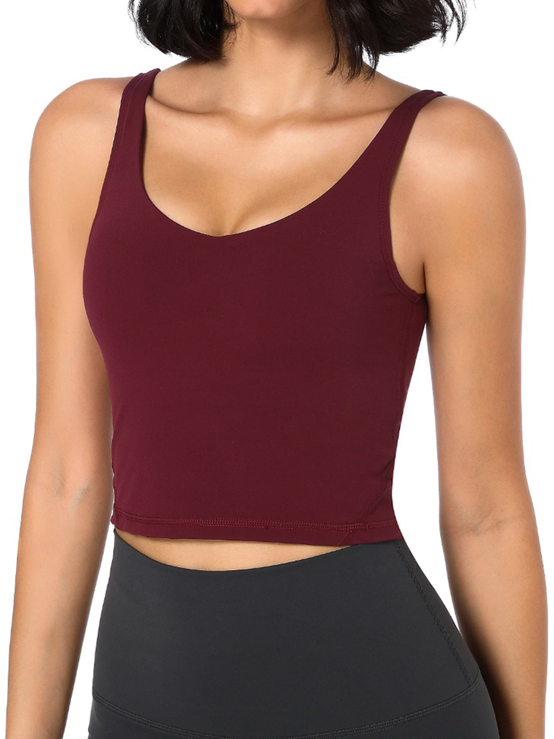 Scoop Neck Wide Strap Active Tank - Tantalize Boutique