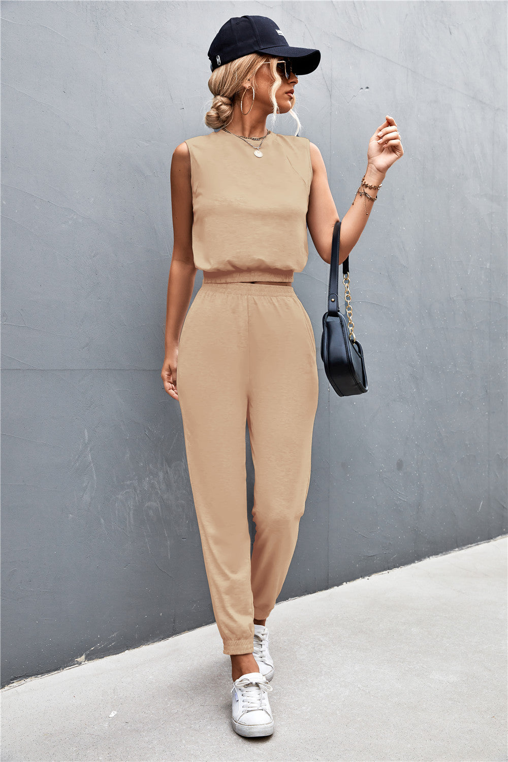 Sleeveless Top and Joggers Set - Tantalize Boutique