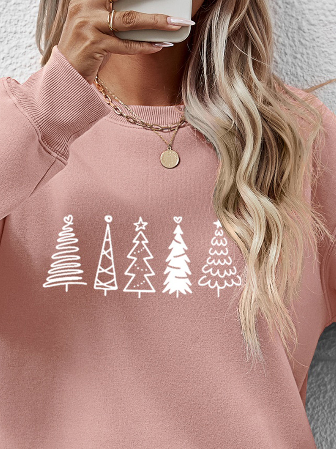 Christmas Tree Graphic Drop Shoulder Sweatshirt - Tantalize Boutique