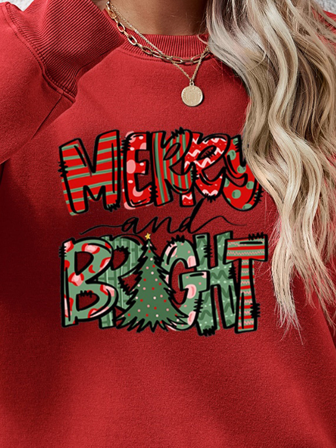 MERRY AND BRIGHT Long Sleeve Sweatshirt - Tantalize Boutique