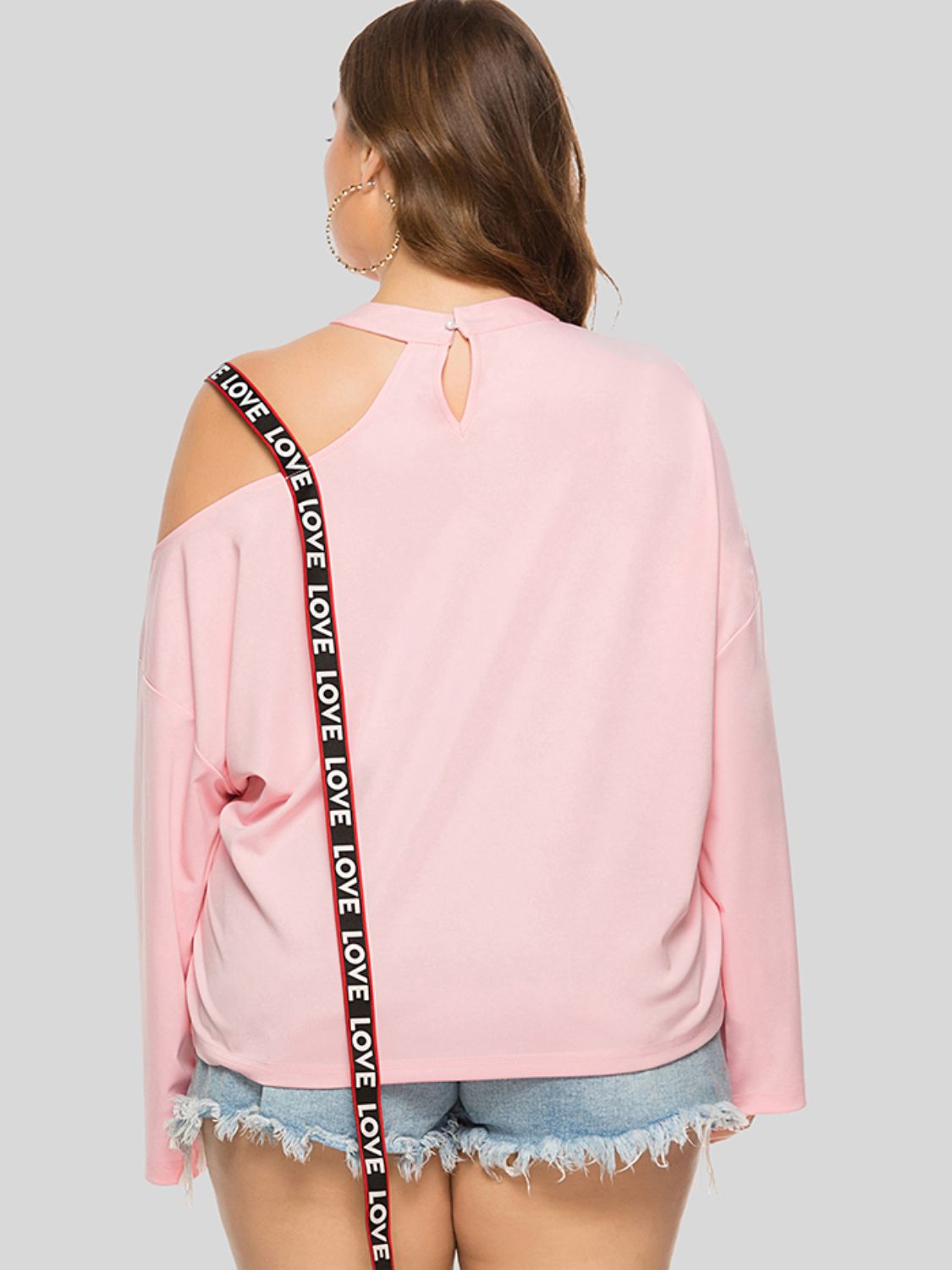 Plus Size Cold-Shoulder Round Neck Blouse - Tantalize Boutique