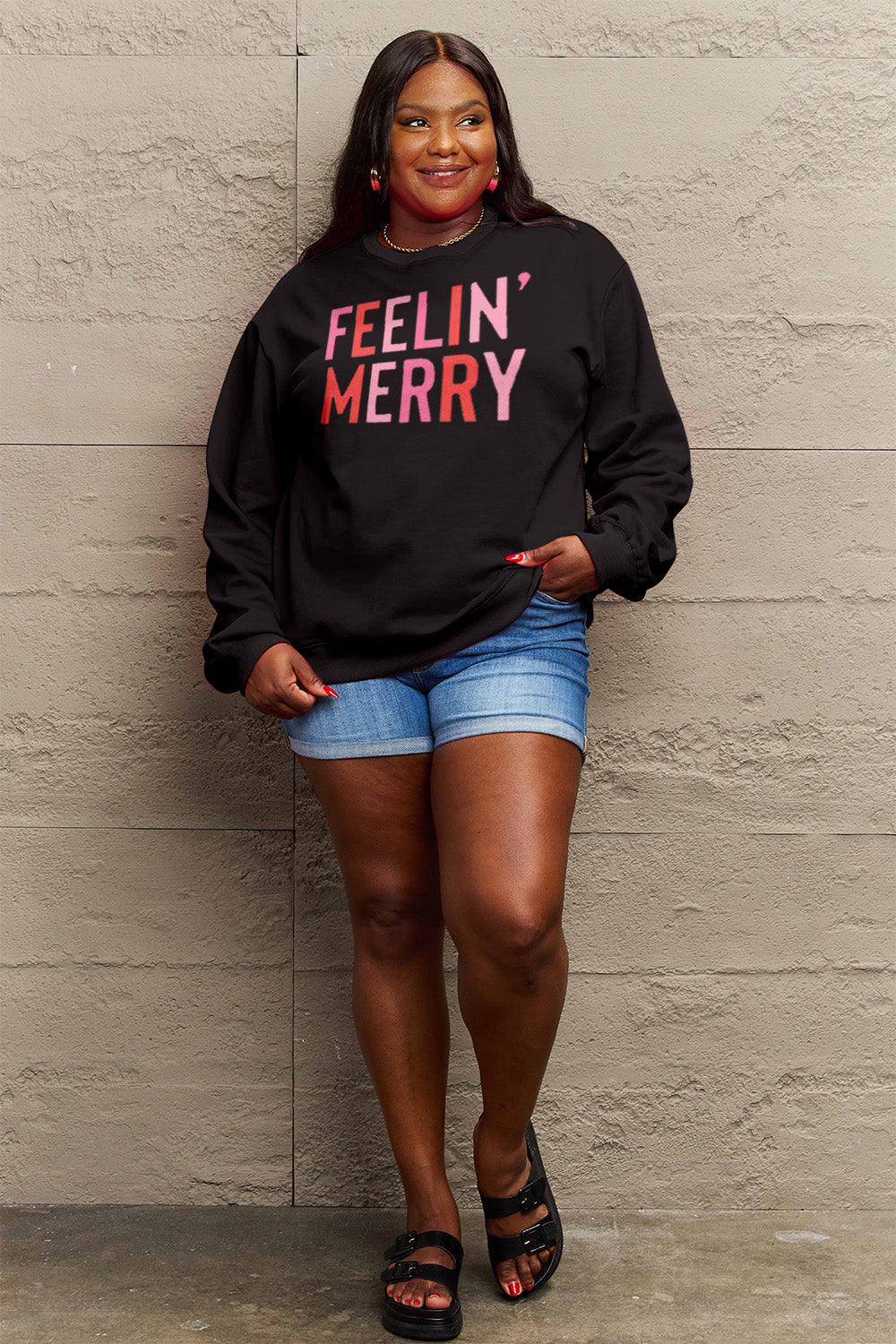 Simply Love Full Size Graphic Round Neck Sweatshirt - Tantalize Boutique