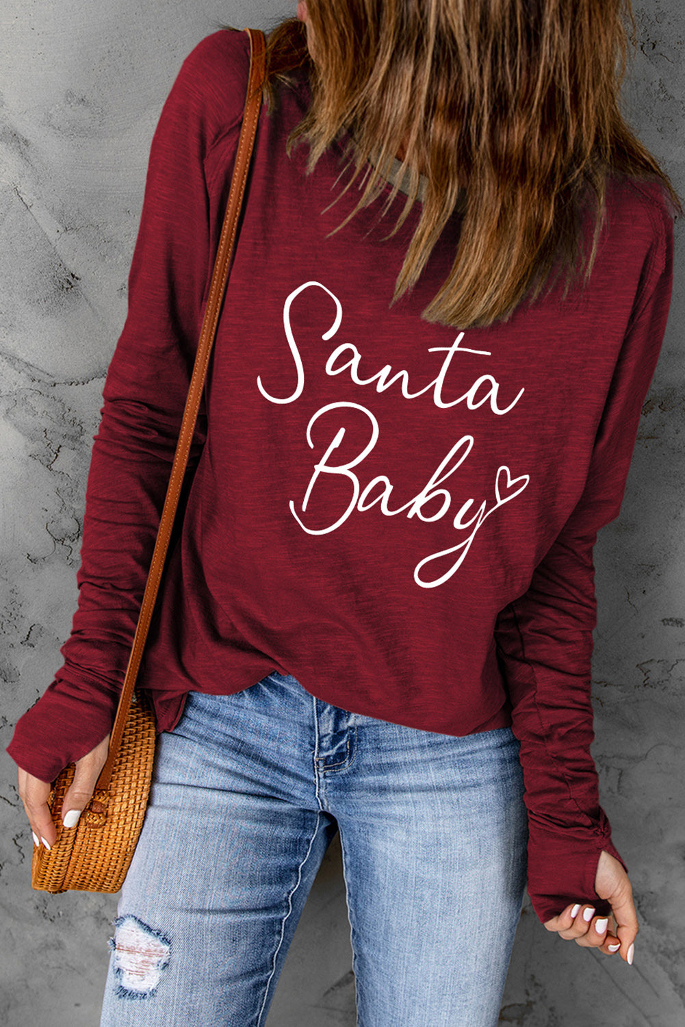 SANTA BABY Graphic Long Sleeve T-Shirt - Tantalize Boutique