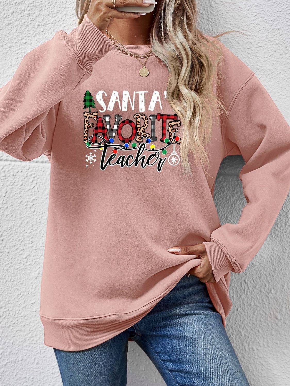 Letter Graphic Sweatshirt - Tantalize Boutique
