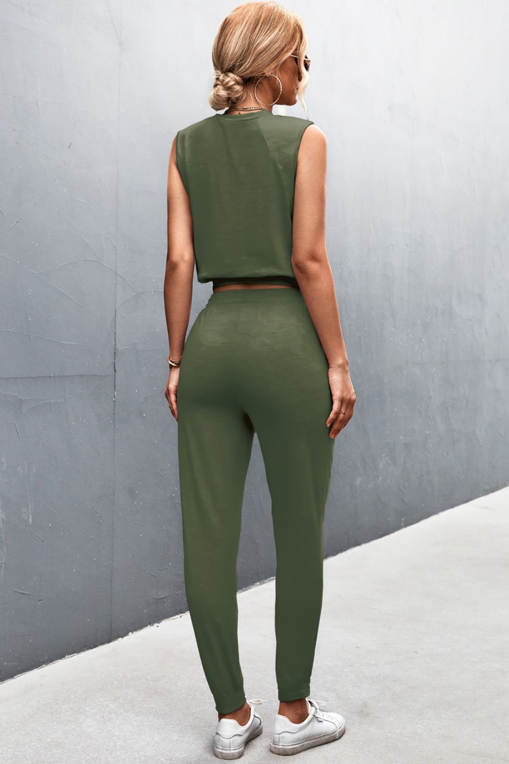 Sleeveless Top and Joggers Set - Tantalize Boutique