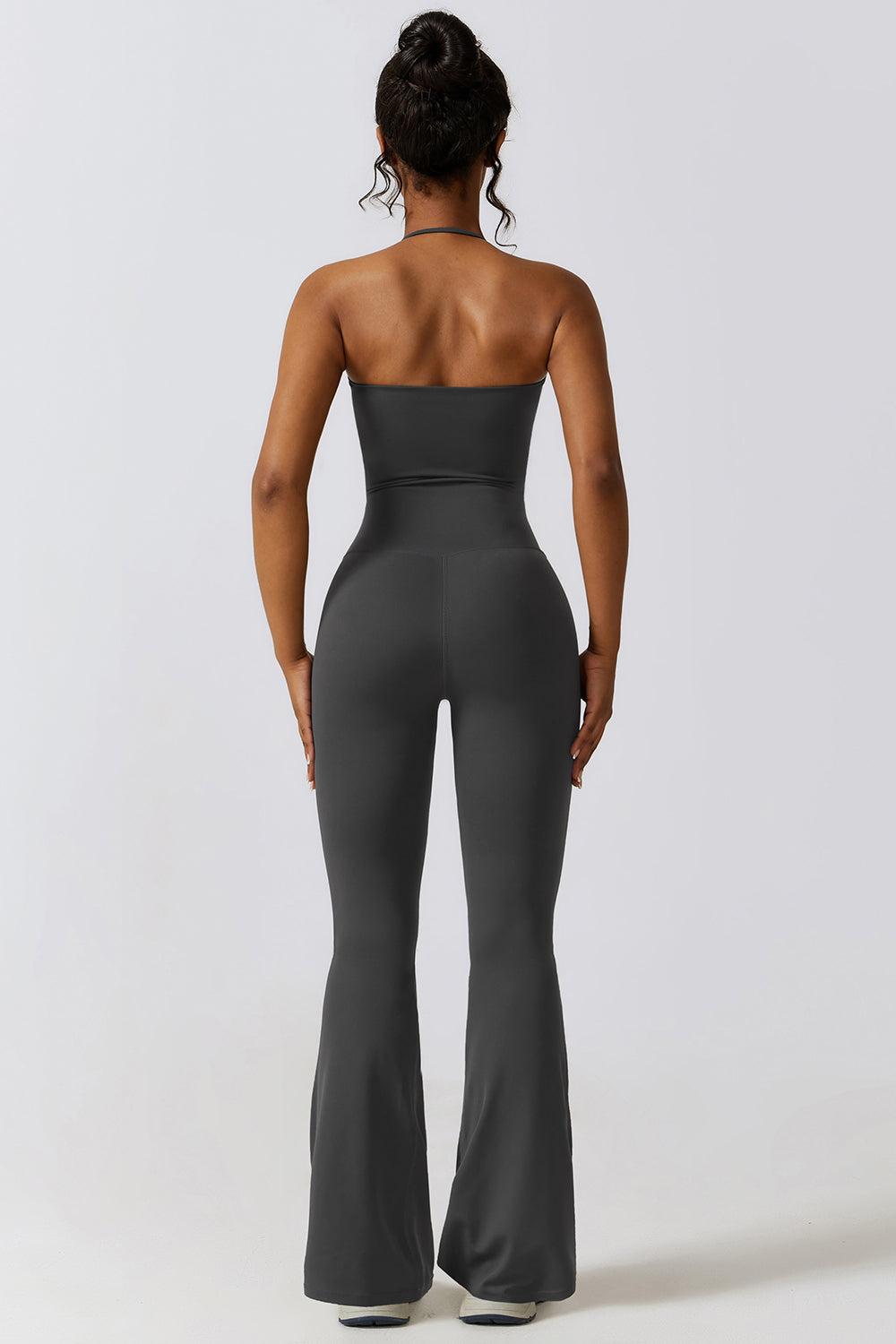 Halter Neck Flare Sport Jumpsuit - Tantalize Boutique
