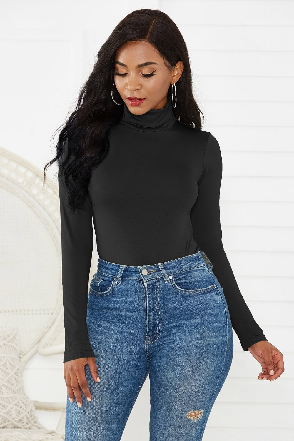 Turtleneck Long Sleeve Bodysuit - Tantalize Boutique