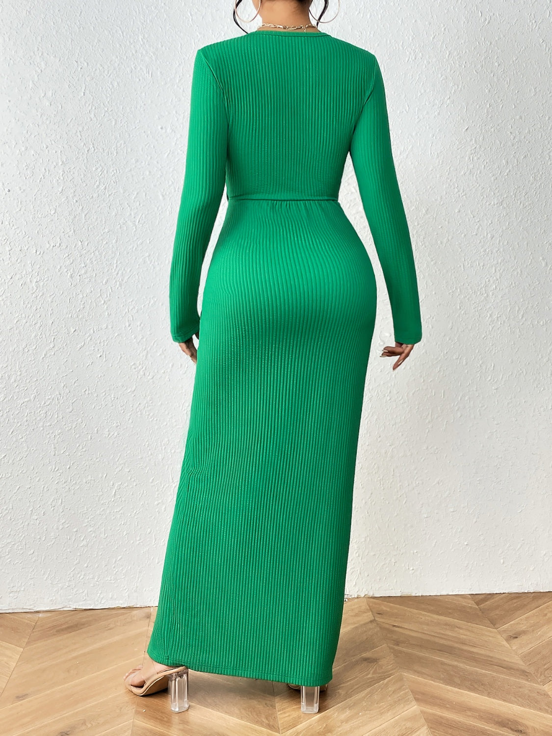 Twisted Top and Ruched Split Skirt Set - Tantalize Boutique
