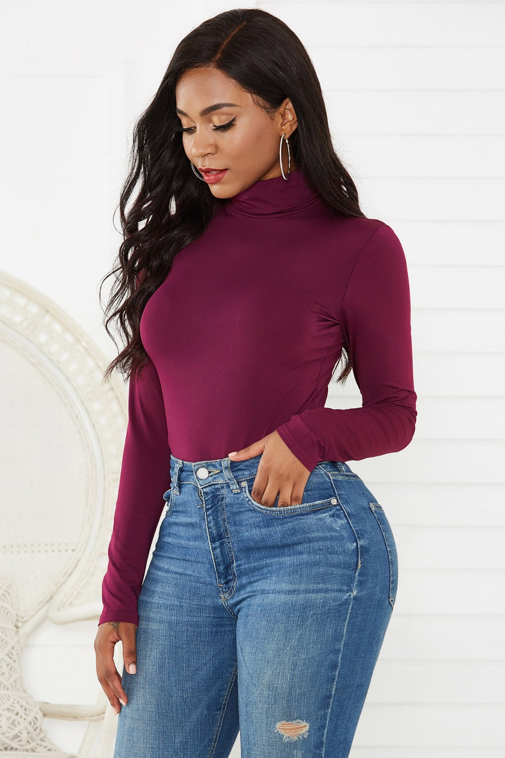 Turtleneck Long Sleeve Bodysuit - Tantalize Boutique