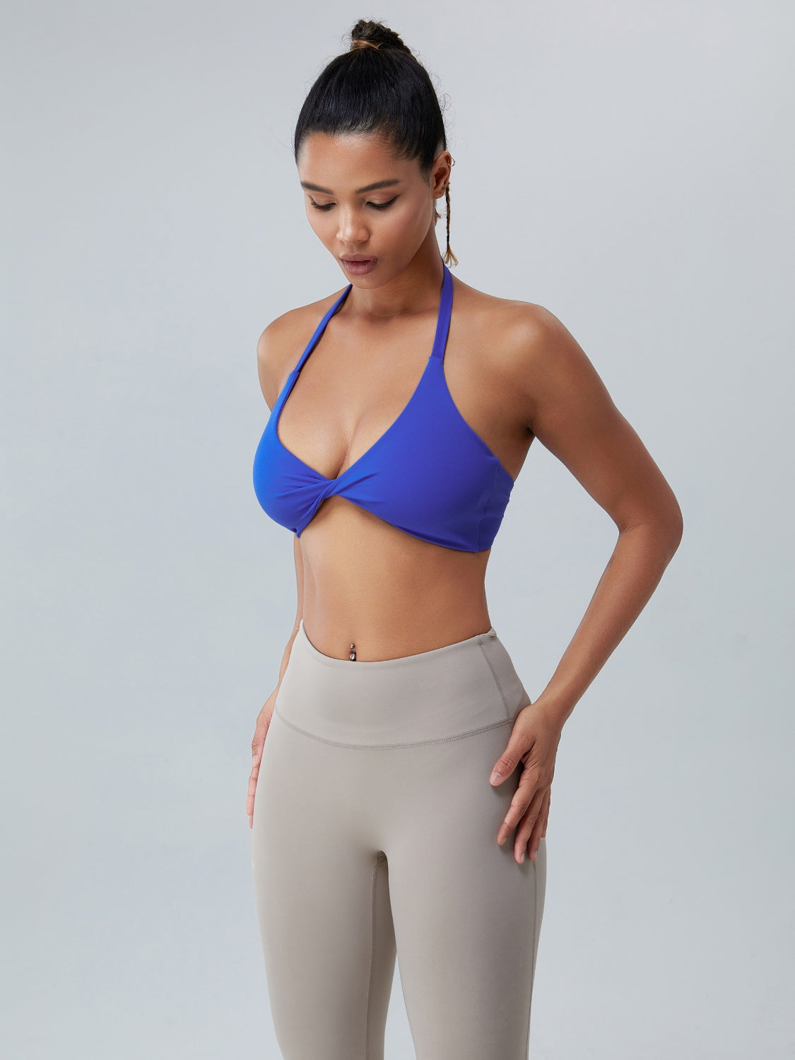 Twisted Halter Neck Active Bra - Tantalize Boutique