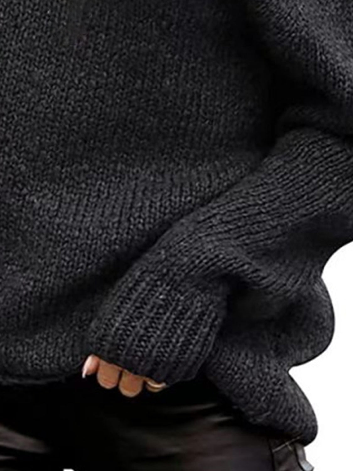 One Shoulder Long Sleeve Sweater - Tantalize Boutique