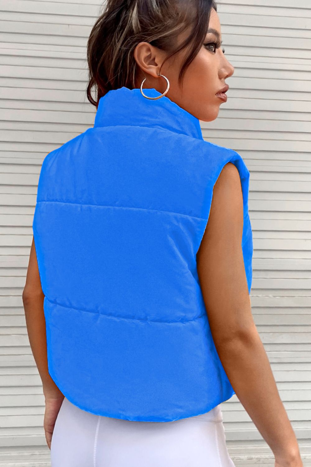 Zip Up Turtleneck Vest Coat - Tantalize Boutique