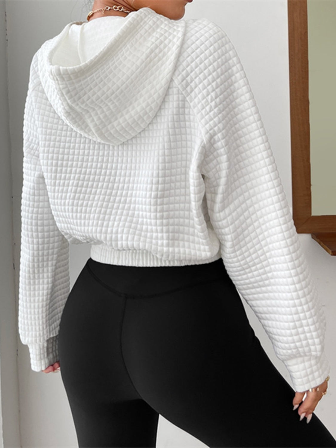 Drawstring Pocketed Raglan Sleeve Hoodie - Tantalize Boutique