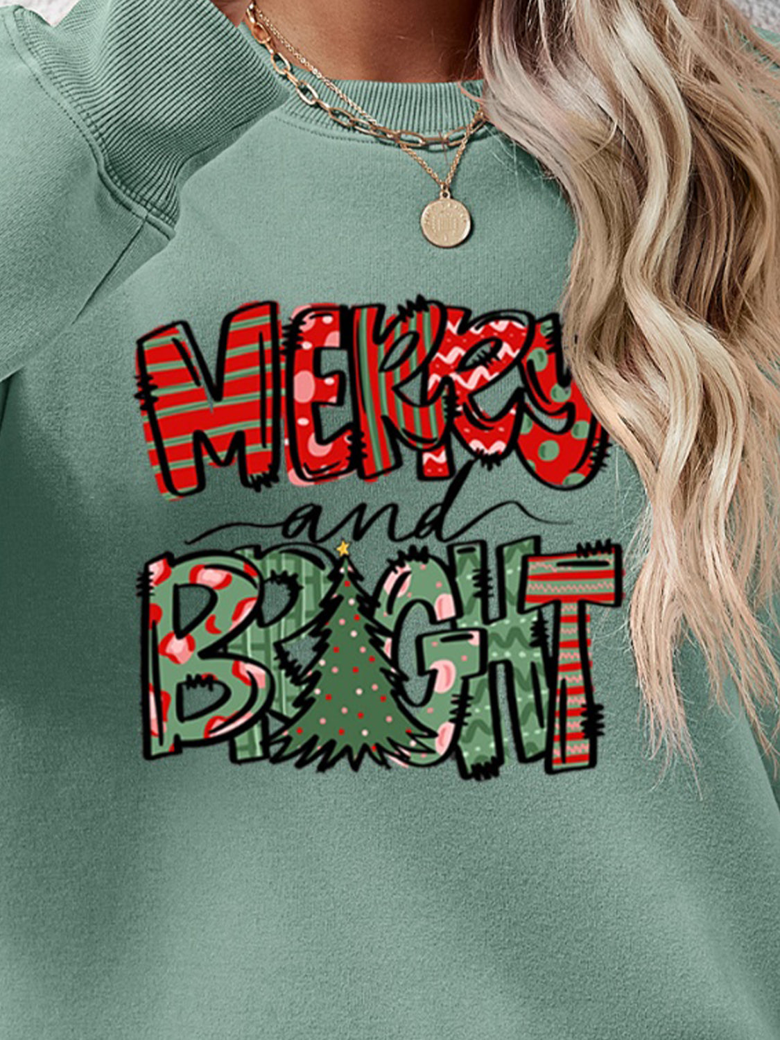 MERRY AND BRIGHT Long Sleeve Sweatshirt - Tantalize Boutique