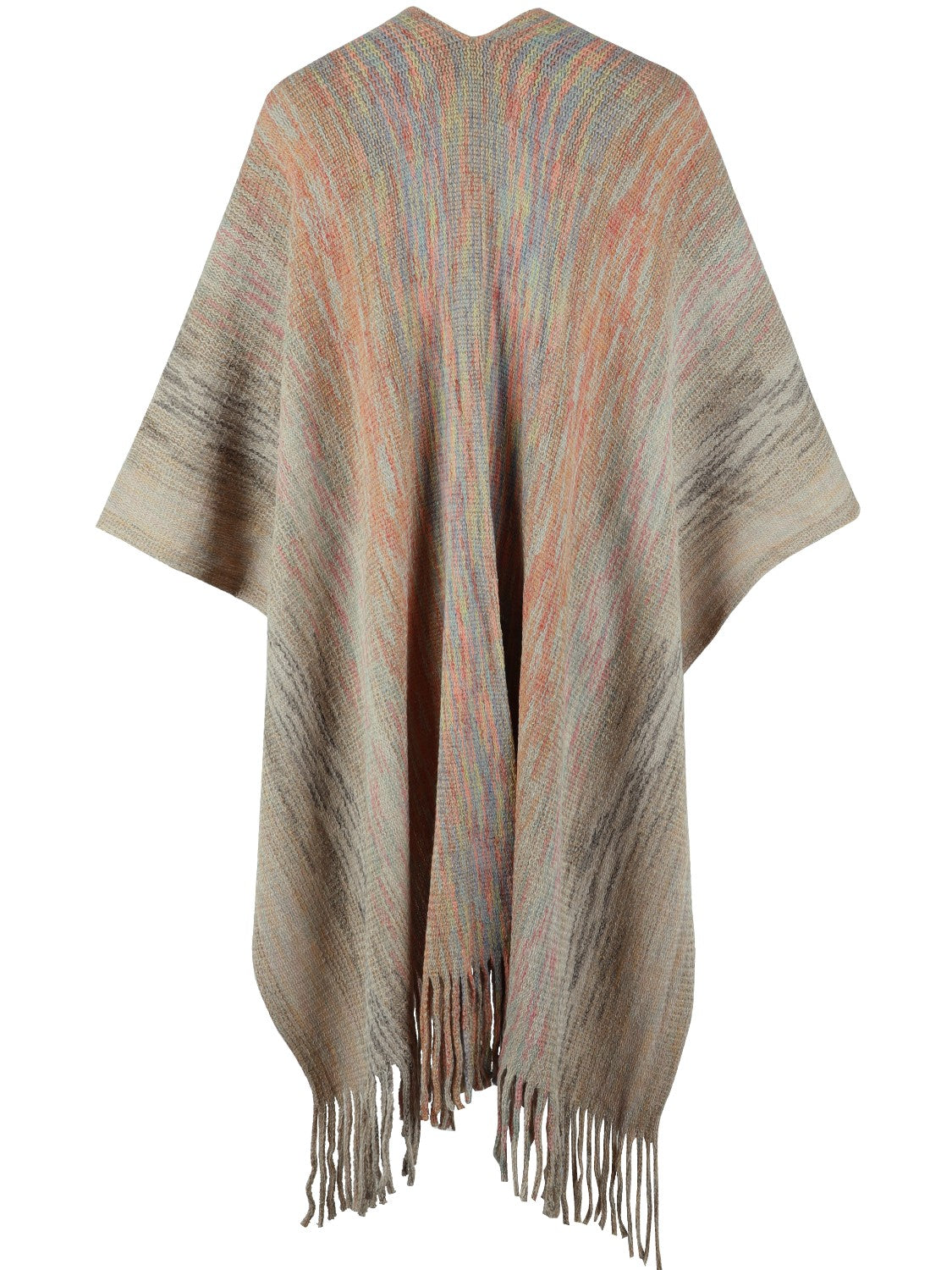 Heathered Fringe Hem Poncho - Tantalize Boutique