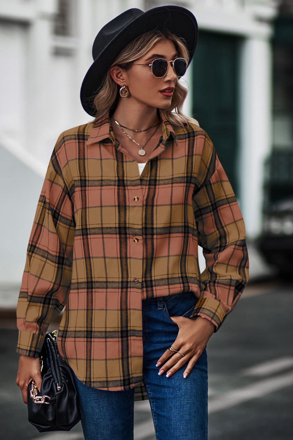 Plaid Long Sleeve Shirt - Tantalize Boutique