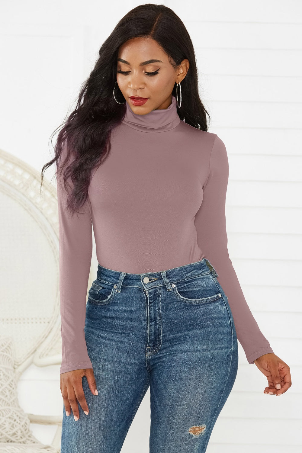 Turtleneck Long Sleeve Bodysuit - Tantalize Boutique