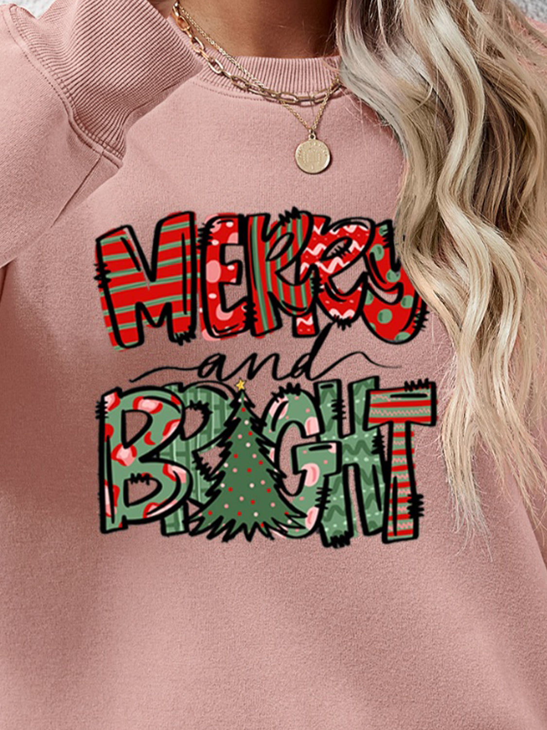 MERRY AND BRIGHT Long Sleeve Sweatshirt - Tantalize Boutique