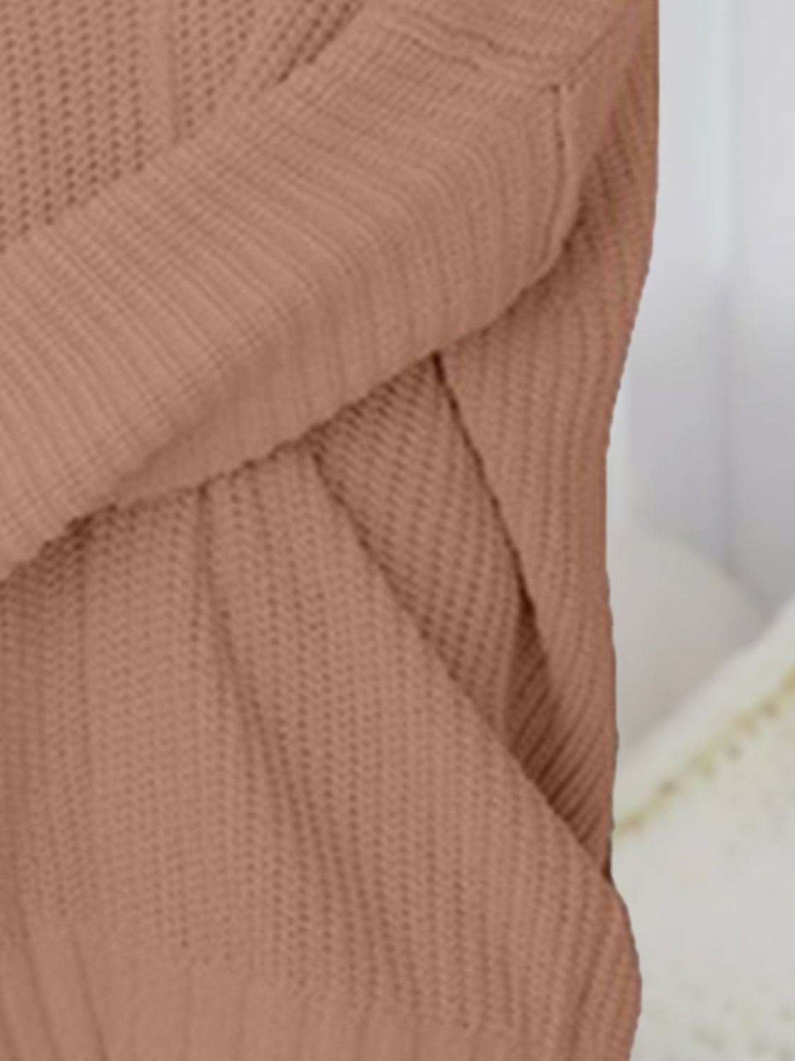 V-Neck Long Sleeve Mini Sweater Dress - Tantalize Boutique